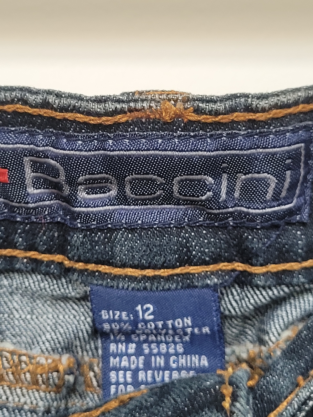 Baccini Denim Flared Midi Skirt Size 12 - Picture 5 of 8